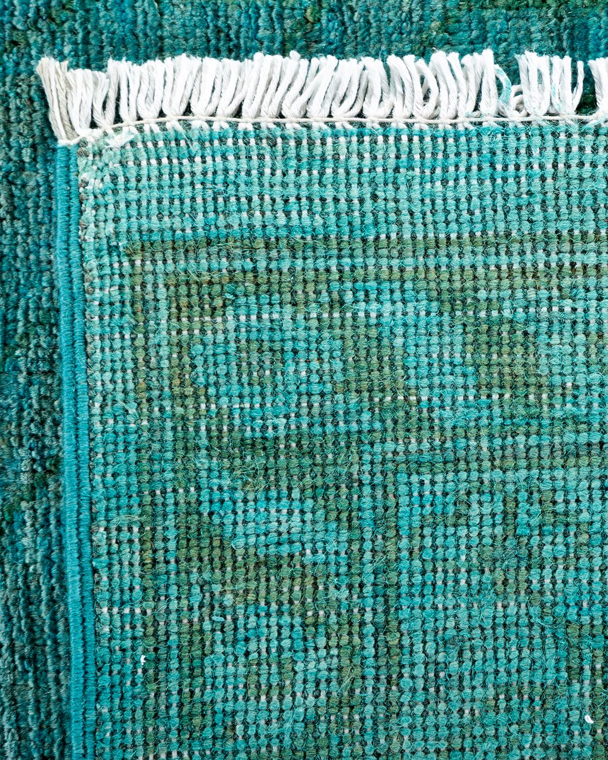 Alfombra de lana teñida a mano contemporánea azul Siglo XXI y contemporáneo en venta