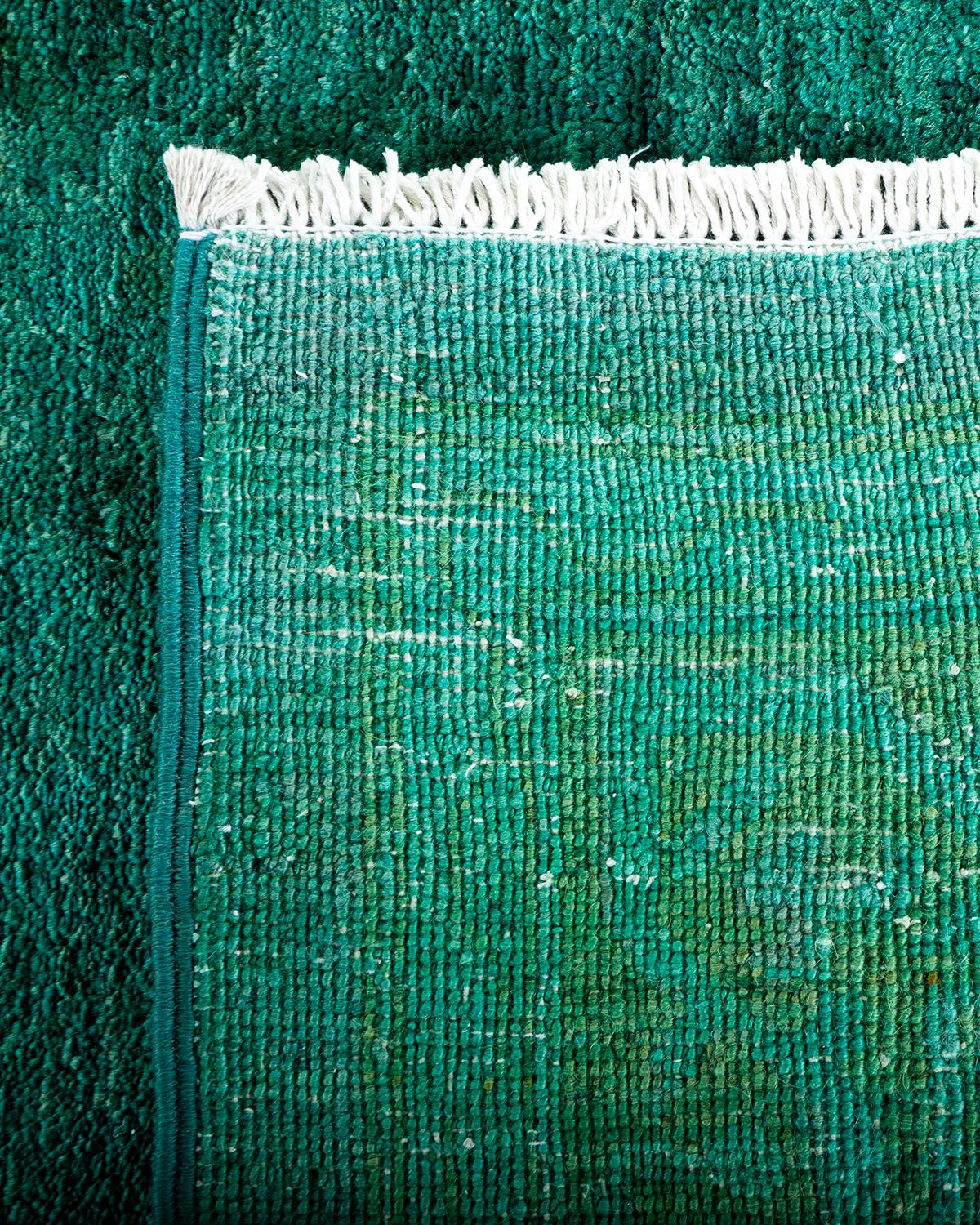 XXI secolo e contemporaneo Tappeto contemporaneo in lana sovratinta annodata a mano di colore blu in vendita