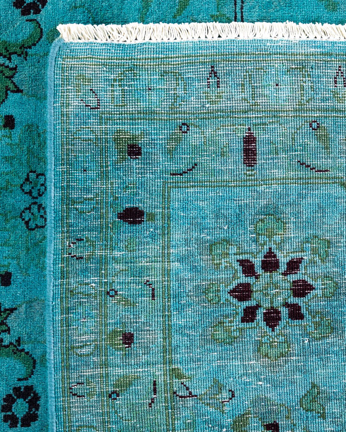 XXI secolo e contemporaneo Tappeto contemporaneo in lana sovratinta annodata a mano di colore blu in vendita