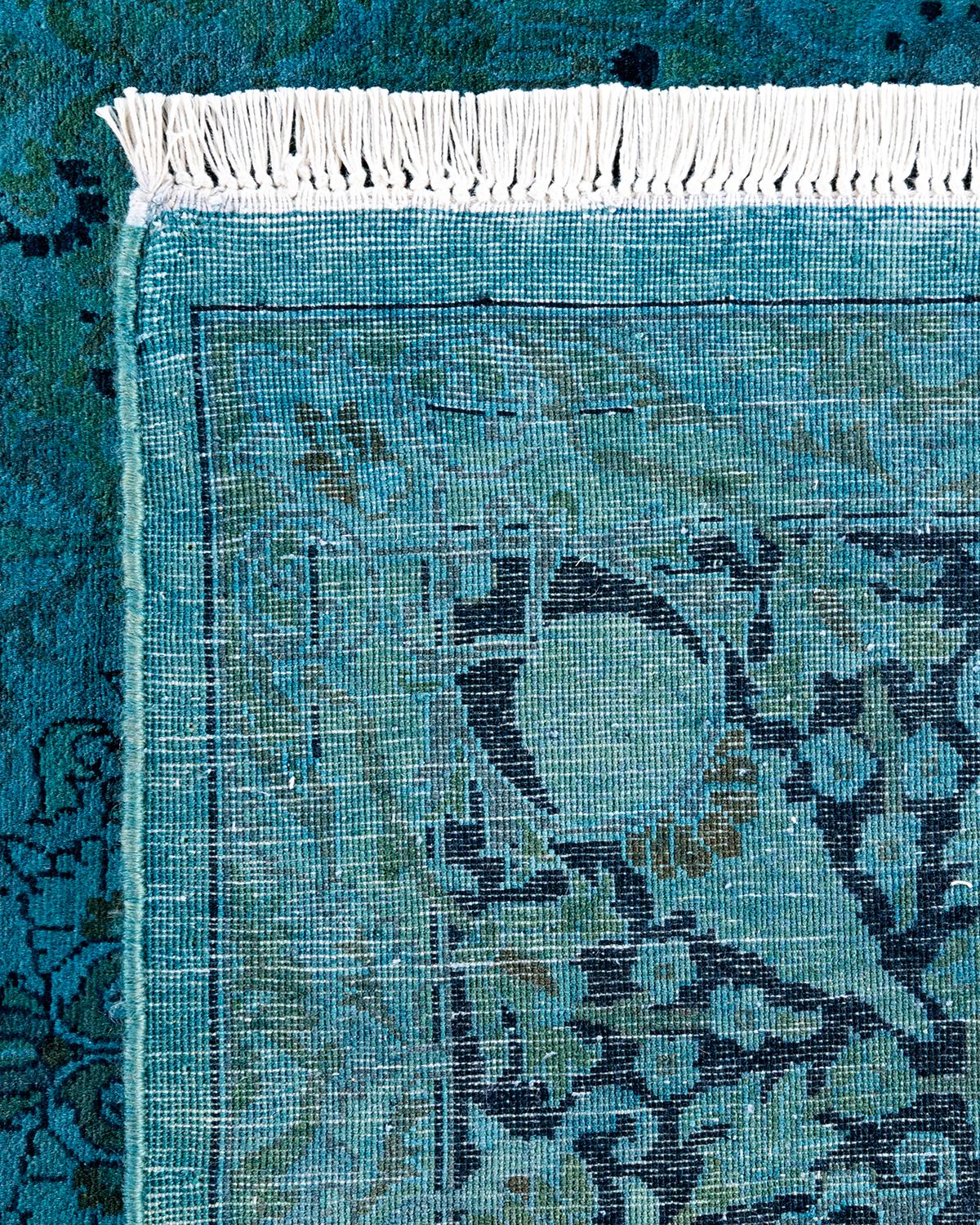 Alfombra de lana teñida a mano contemporánea azul Siglo XXI y contemporáneo en venta