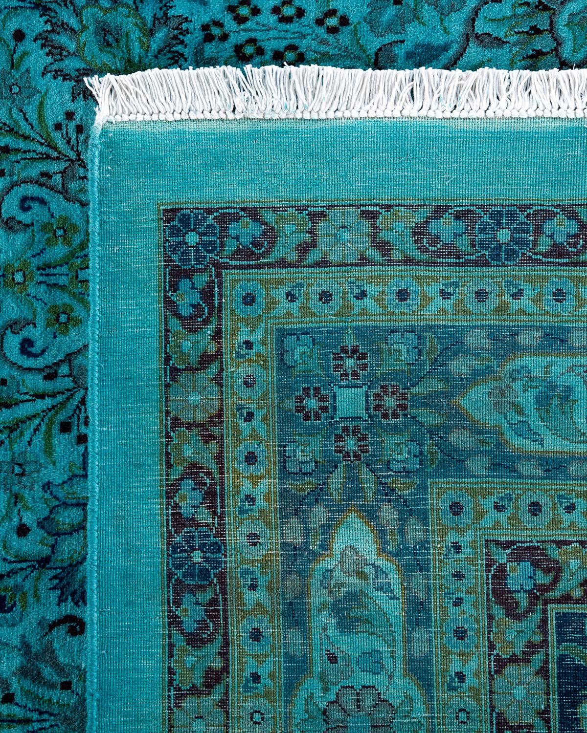 Alfombra de lana teñida a mano contemporánea azul Siglo XXI y contemporáneo en venta