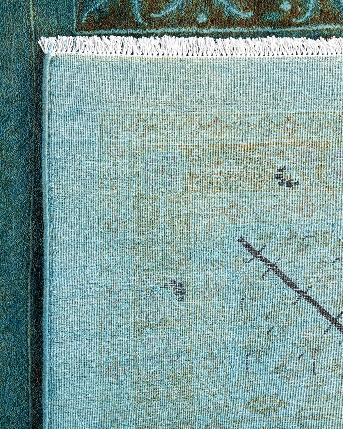 Alfombra de lana teñida a mano contemporánea azul Siglo XXI y contemporáneo en venta