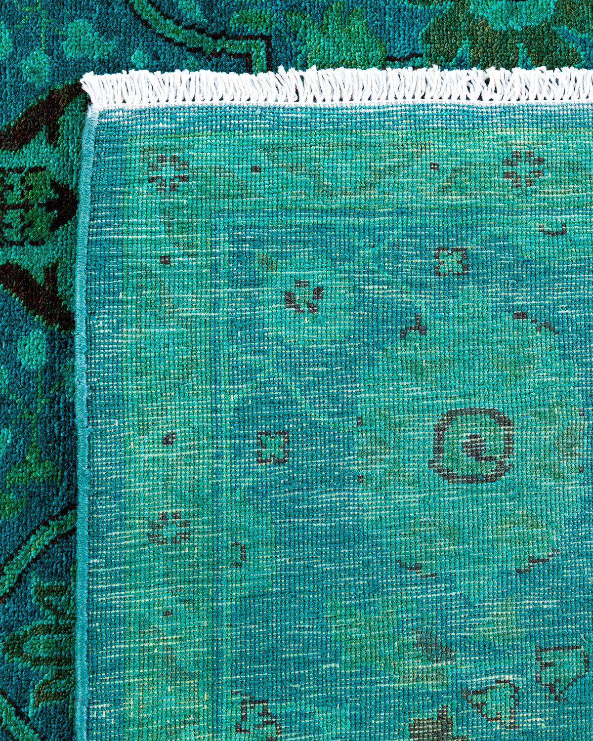 XXI secolo e contemporaneo Tappeto contemporaneo in lana sovratinta annodata a mano di colore blu in vendita