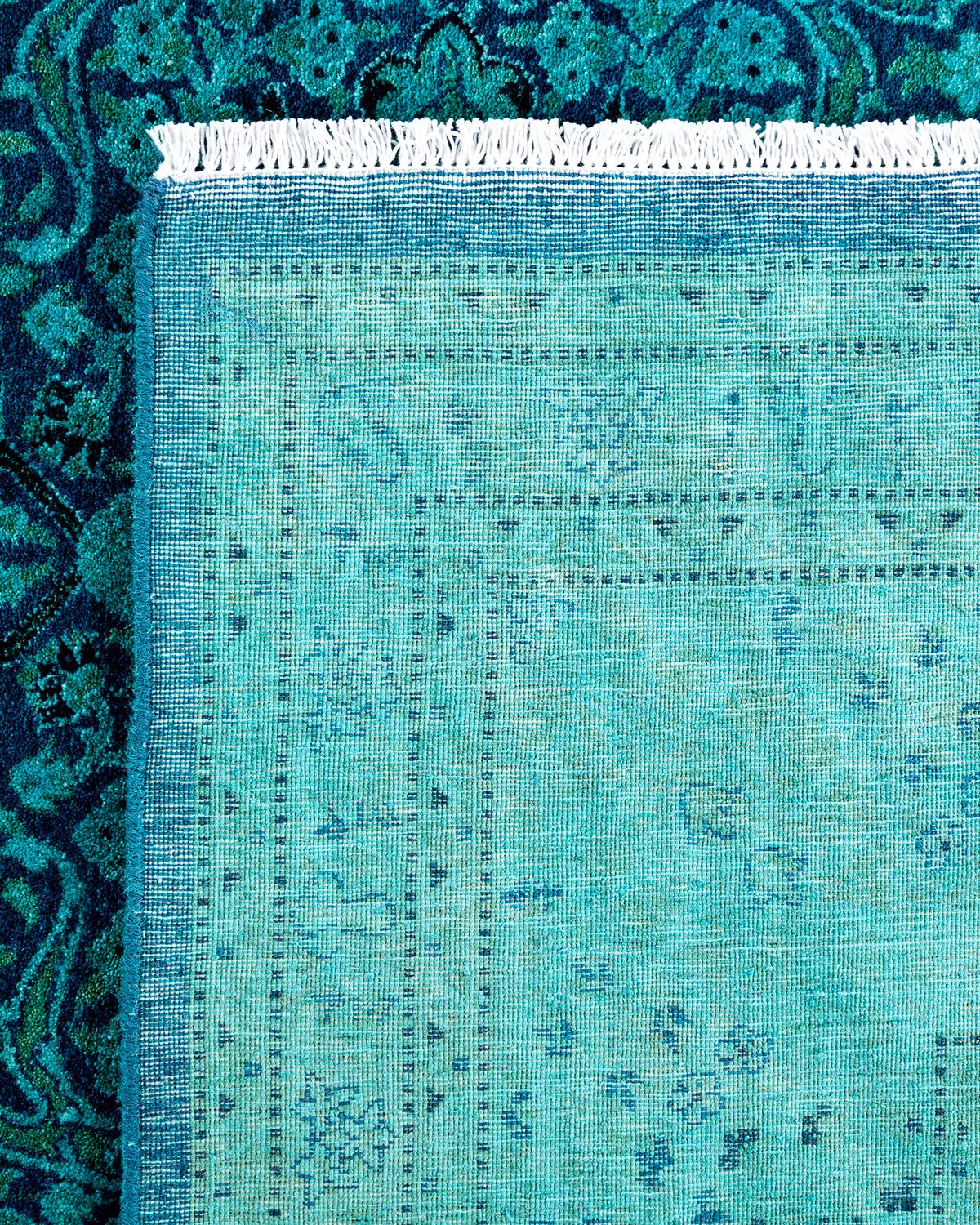 Alfombra de lana teñida a mano contemporánea azul Siglo XXI y contemporáneo en venta