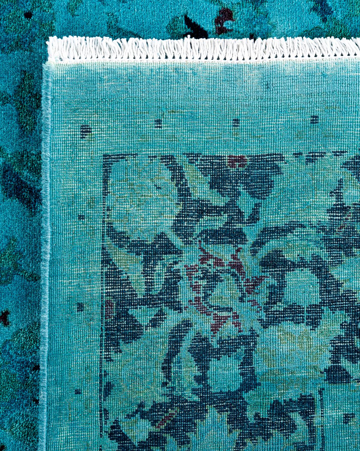 Alfombra de lana teñida a mano contemporánea azul Siglo XXI y contemporáneo en venta