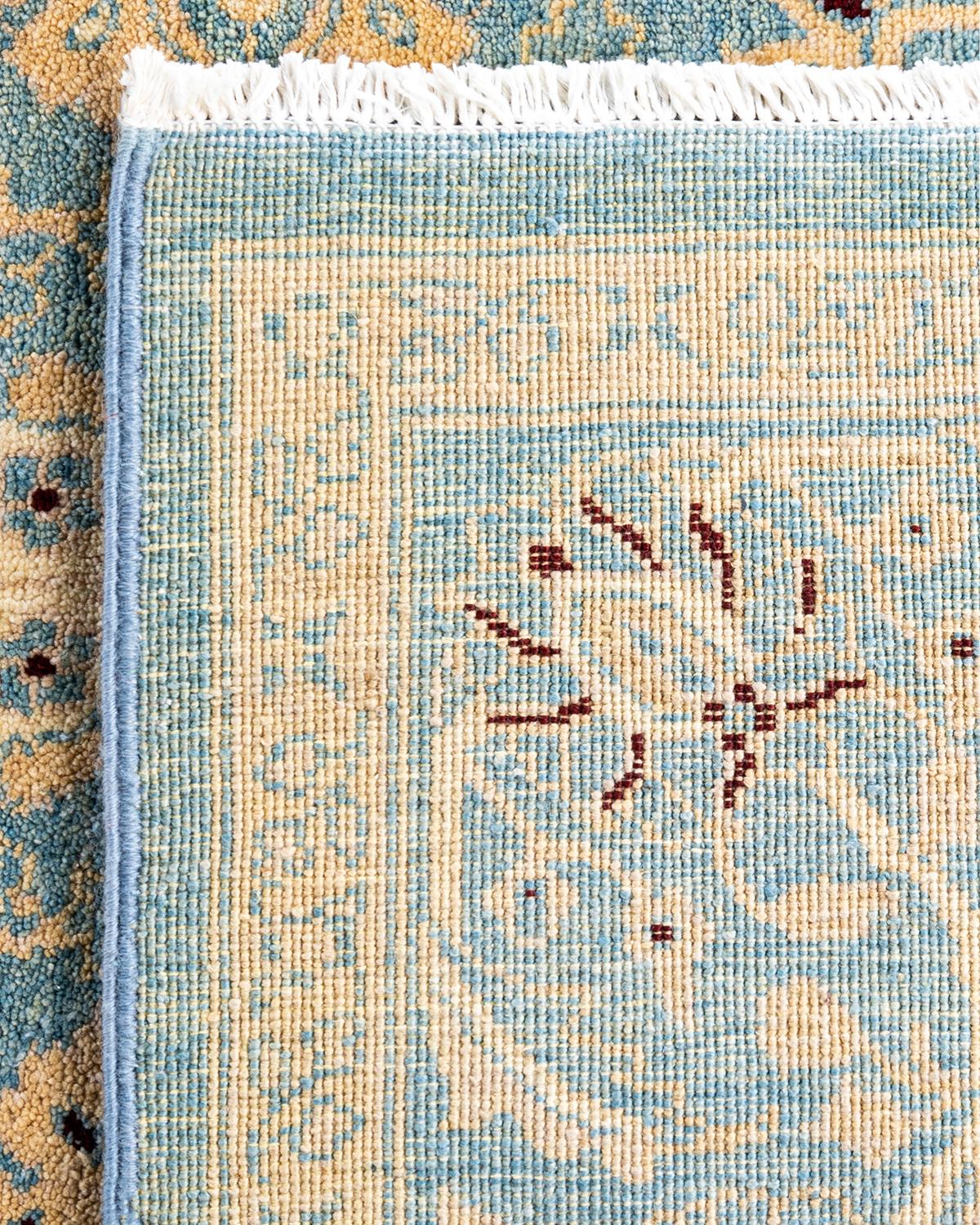 XXI secolo e contemporaneo Tappeto contemporaneo in lana sovratinta annodata a mano di colore blu in vendita