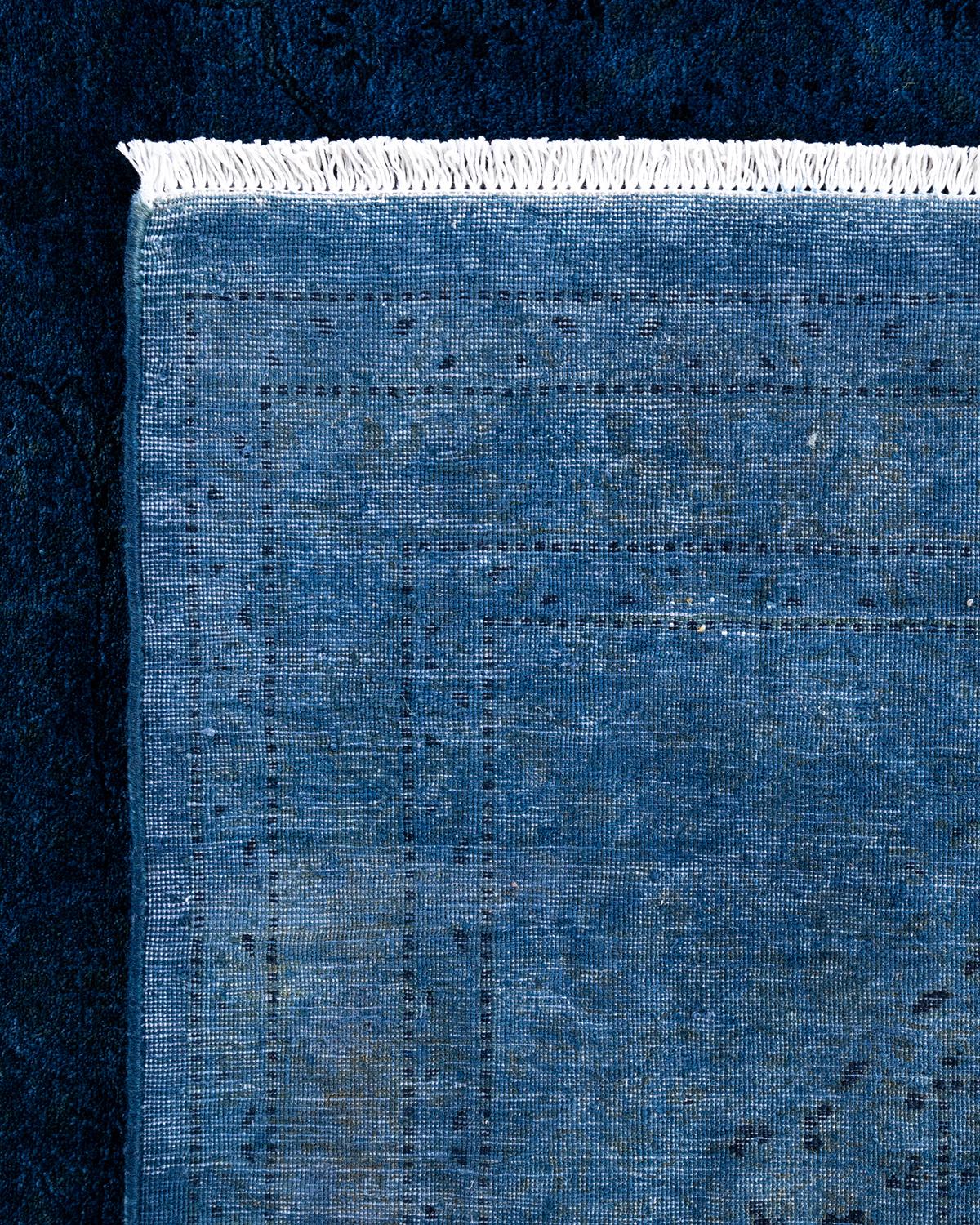 Alfombra de lana teñida a mano contemporánea azul Siglo XXI y contemporáneo en venta