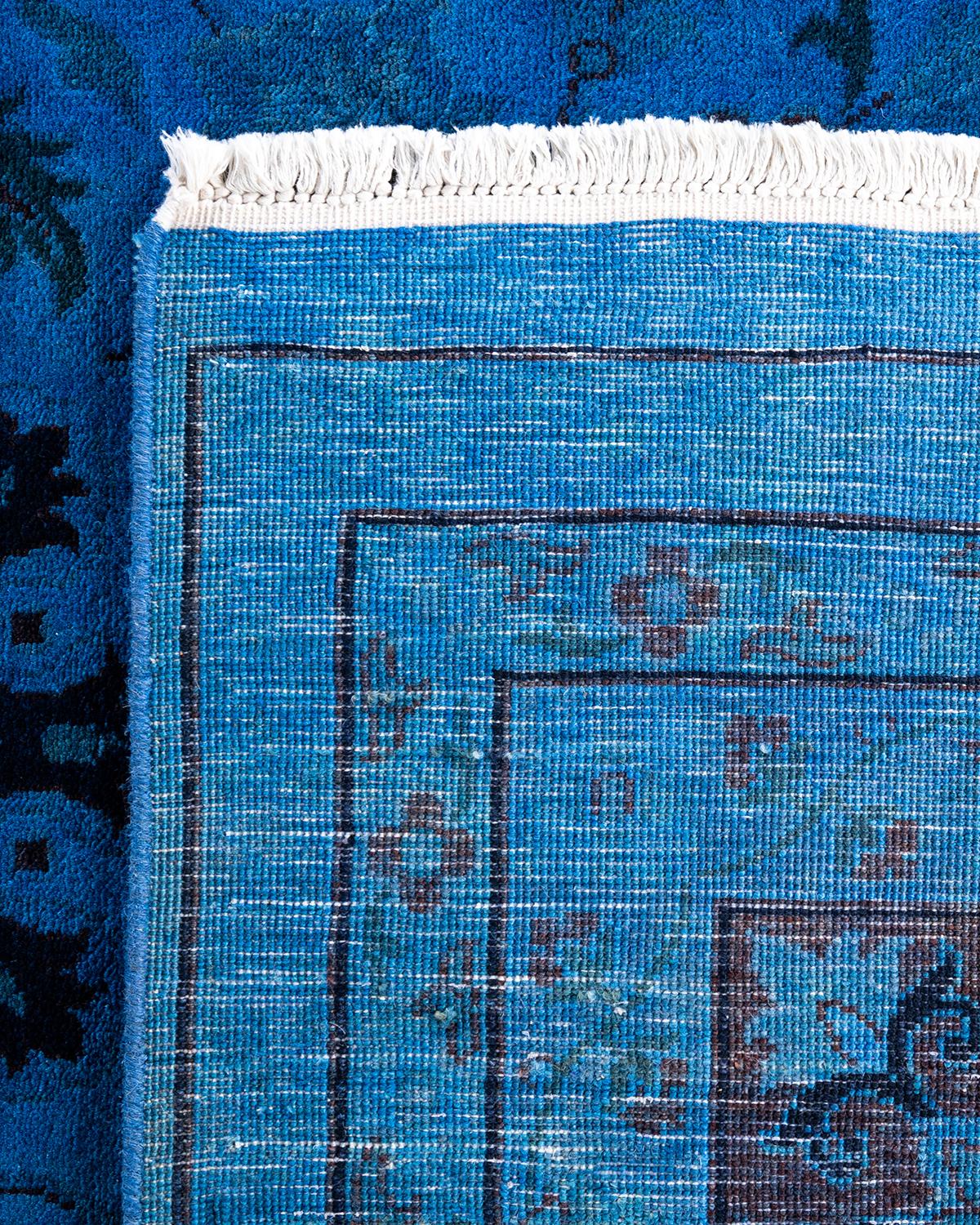 Alfombra de lana teñida a mano contemporánea azul Siglo XXI y contemporáneo en venta