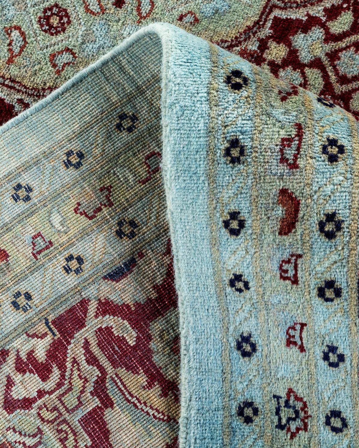 Contemporary Overdyed Hand Knotted Wool Blue Area Rug (Wolle) im Angebot