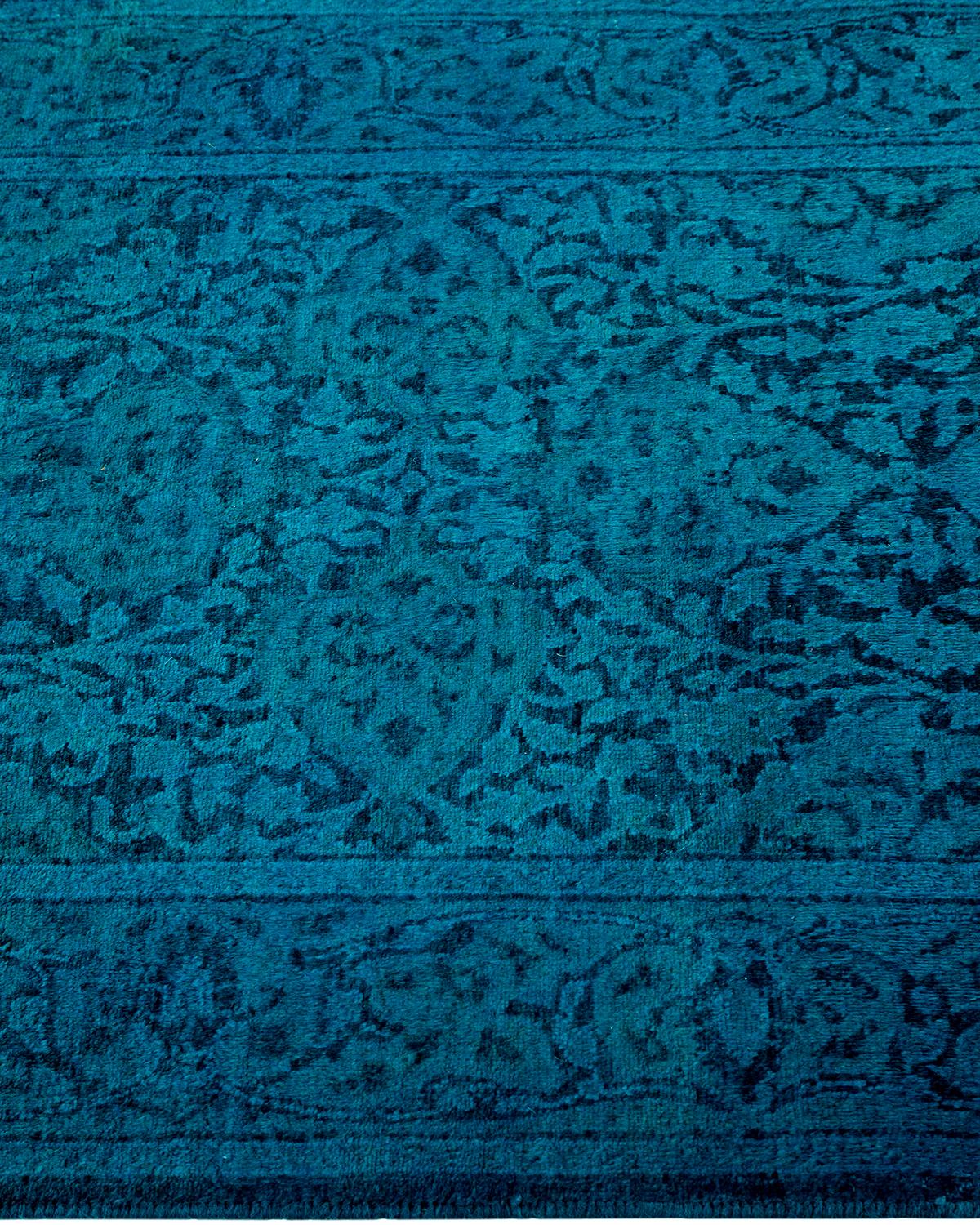 Traves de Mesa Contemporáneo Overdyed Hand Knotted Lana Azul en Nuevo estado para la venta en Norwalk, CT