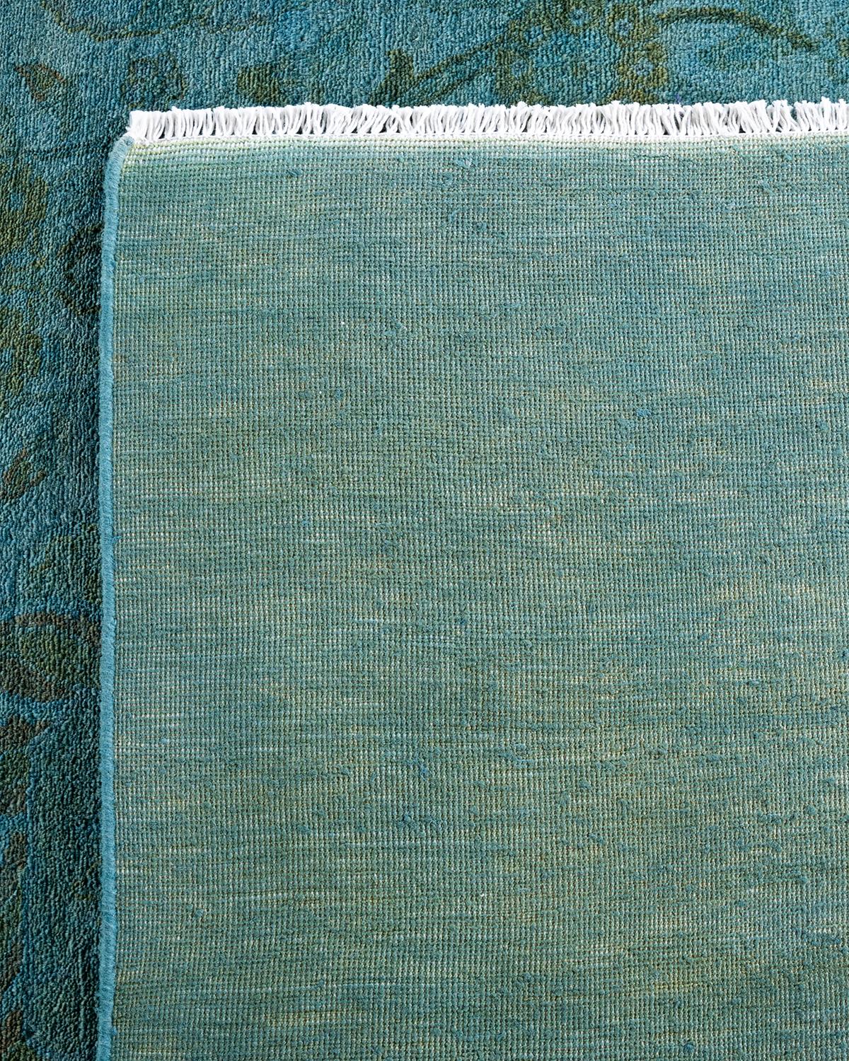 Alfombra de lana teñida a mano contemporánea azulada Siglo XXI y contemporáneo en venta