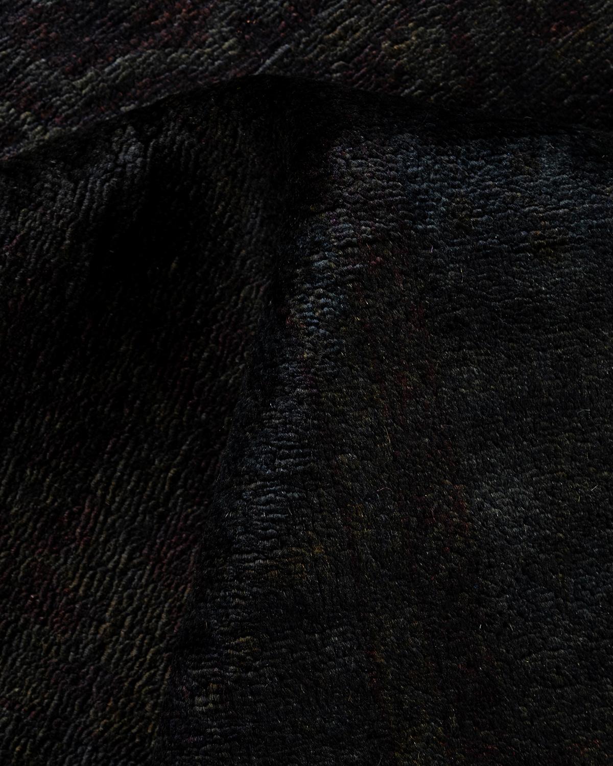 Contemporary Overdyed Hand Knotted Wool Brown Area Rug 5' 2