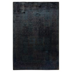 Alfombra contemporánea de lana teñida a mano y anudada en marrón 1,80 x 1,80 cm