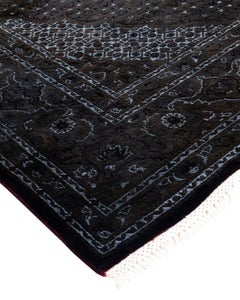 Contemporary Overdyed Hand Knotted Wool Brown Area Rug 6' 5" x 10' 0"