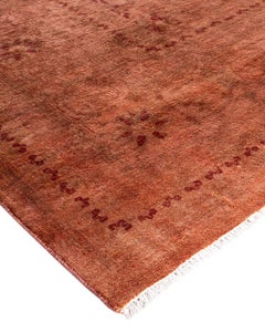 Contemporary Overdyed Hand Knotted Wool Brown Area Rugs (Tappeto di lana marrone)