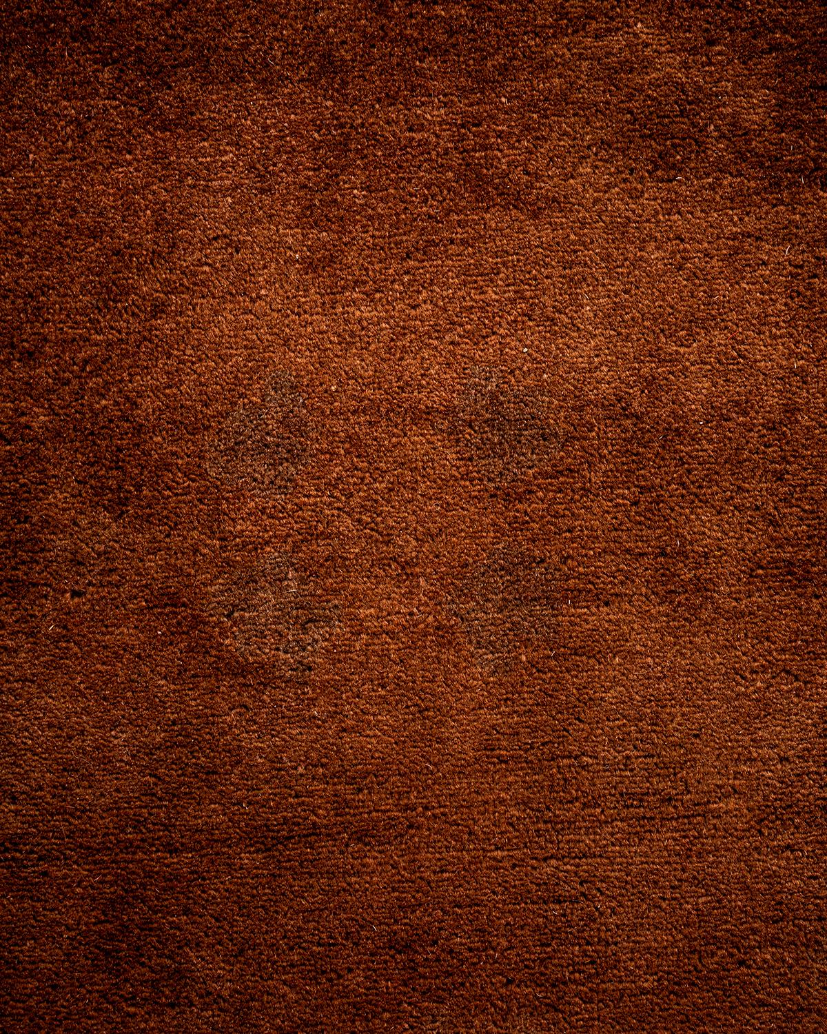 Pakistani Contemporary Overdyed Hand Knotted Wool Brown Area Rug For Sale