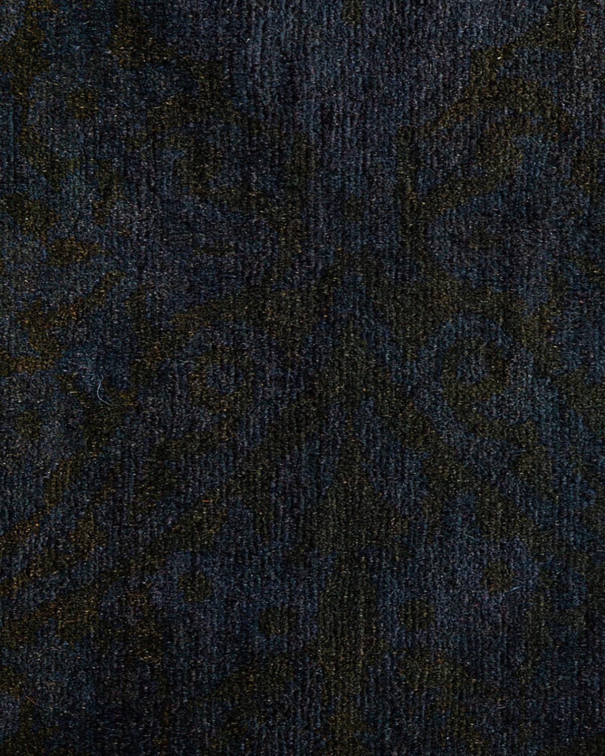 Pakistano Contemporary Overdyed Hand Knotted Wool Brown Area Rugs (Tappeto di lana marrone) in vendita