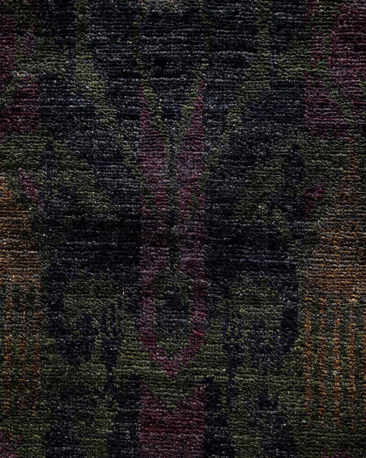 Pakistani Contemporary Overdyed Hand Knotted Wool Brown Area Rug For Sale