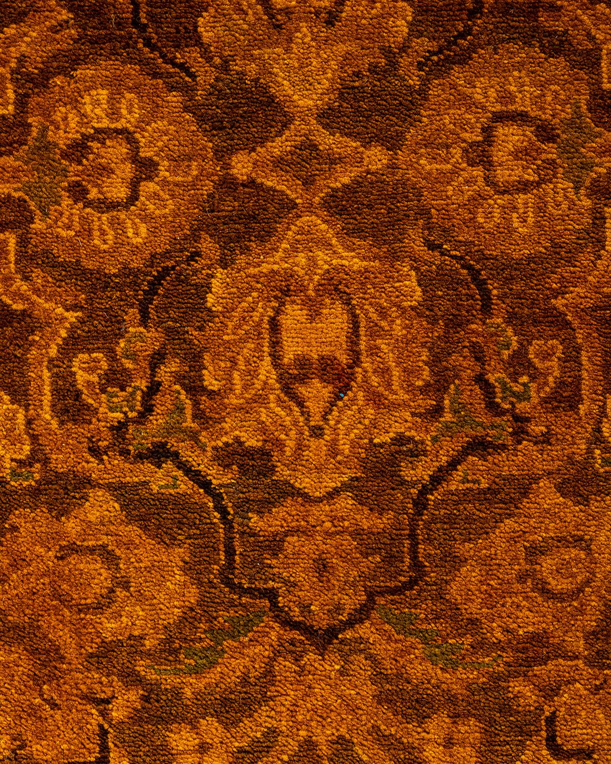 Pakistano Contemporary Overdyed Hand Knotted Wool Brown Area Rugs (Tappeto di lana marrone) in vendita