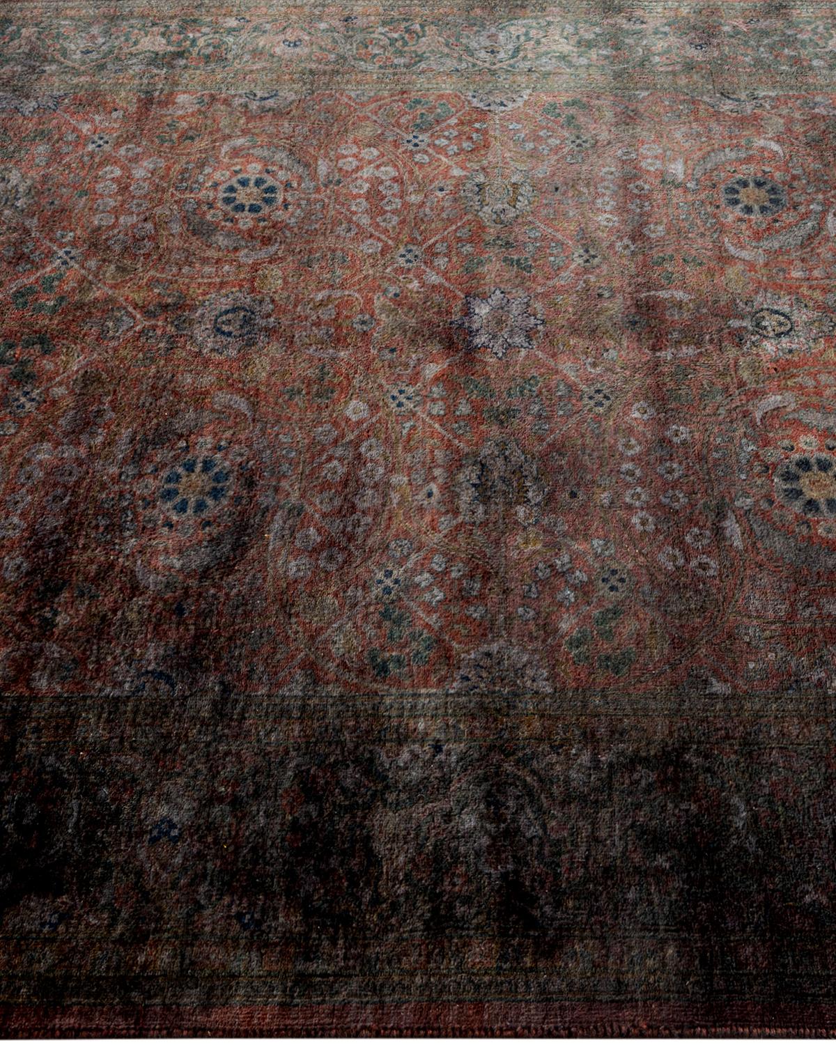 Contemporary Overdyed Hand Knotted Wool Brown Area Rug In New Condition For Sale In Norwalk, CT