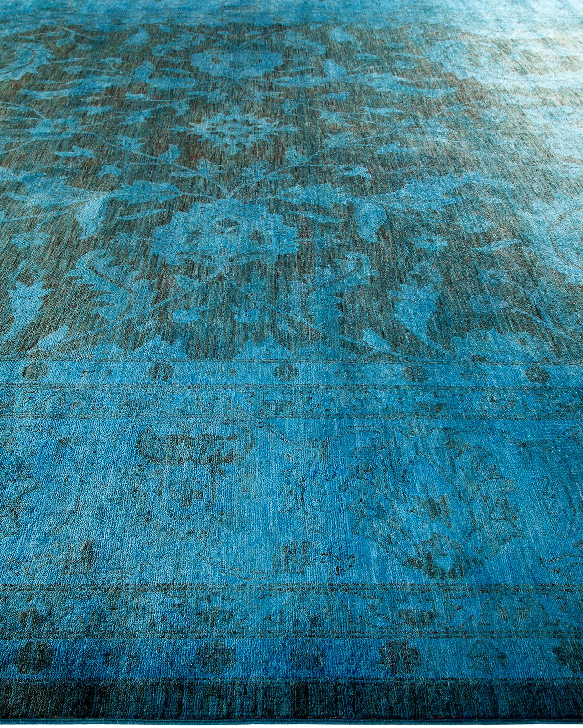 Contemporary Overdyed Hand Knotted Wool Brown Area Rug In New Condition For Sale In Norwalk, CT