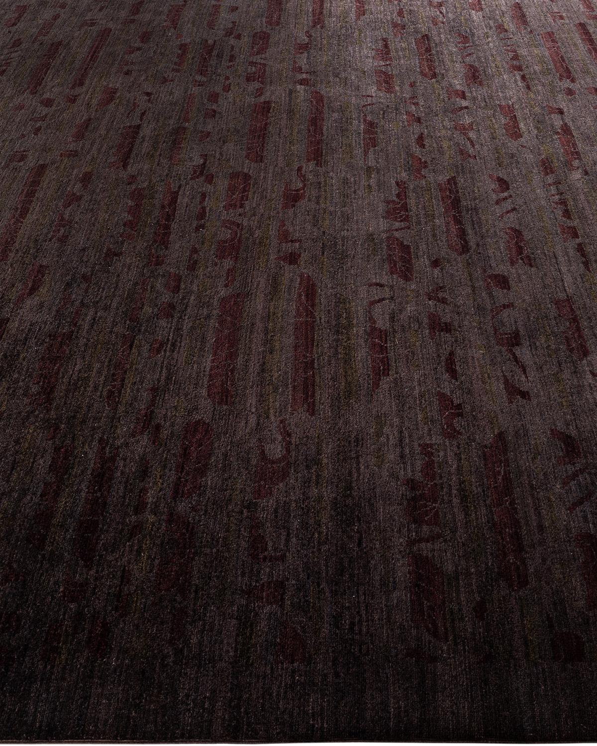 Alfombra de lana teñida a mano marrón contemporánea en Nuevo estado para la venta en Norwalk, CT