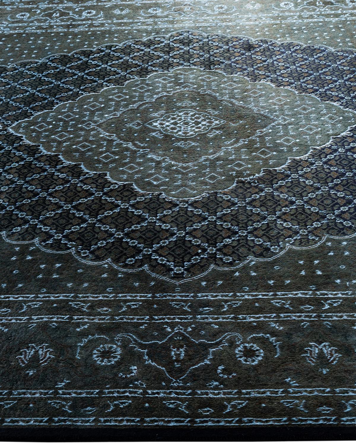 Tapis de sol contemporain en laine surteinte nouée à la main Brown Neuf - En vente à Norwalk, CT