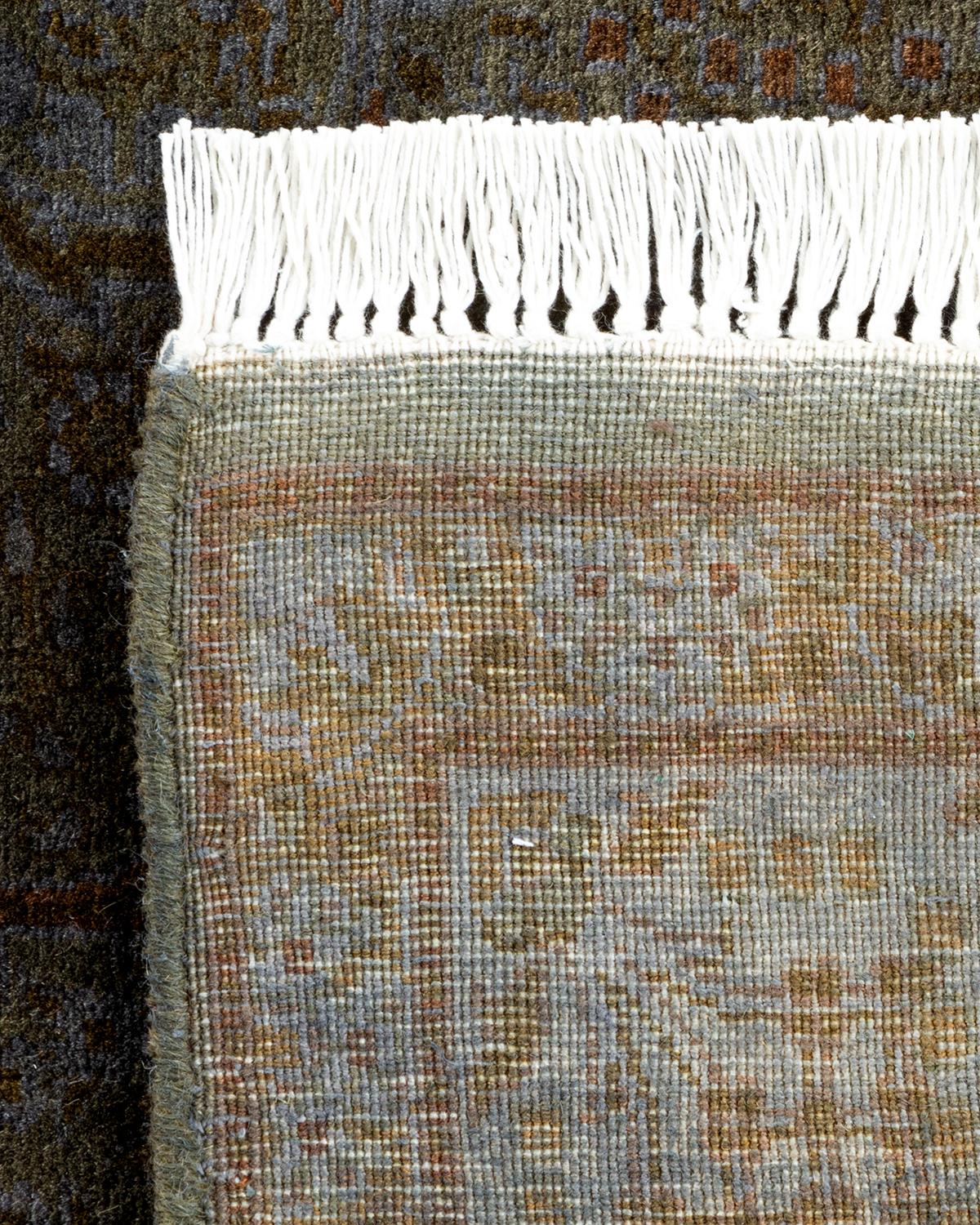 Alfombra de lana teñida a mano marrón contemporánea Siglo XXI y contemporáneo en venta