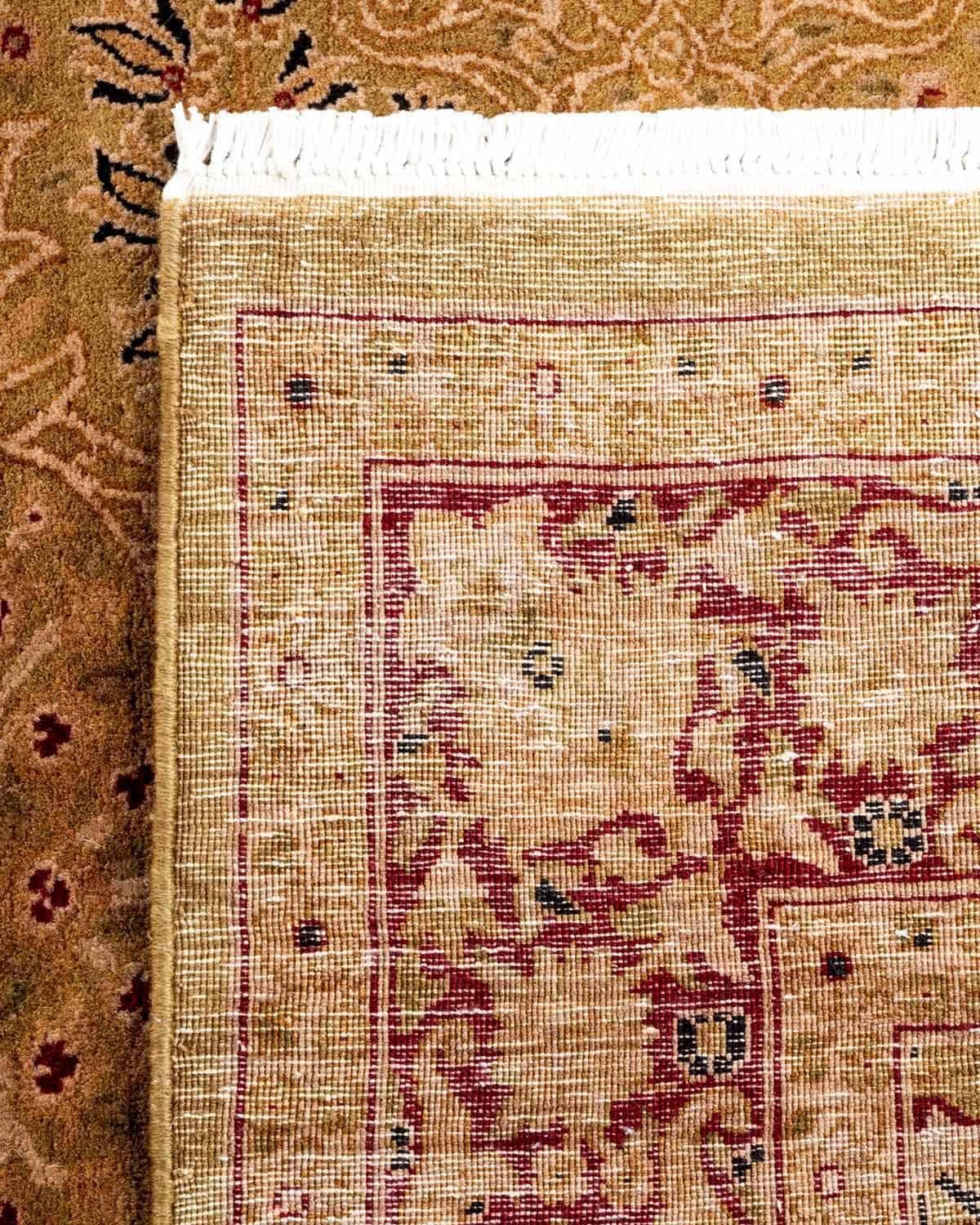 XXIe siècle et contemporain Tapis de sol contemporain en laine surteinte nouée à la main Brown en vente