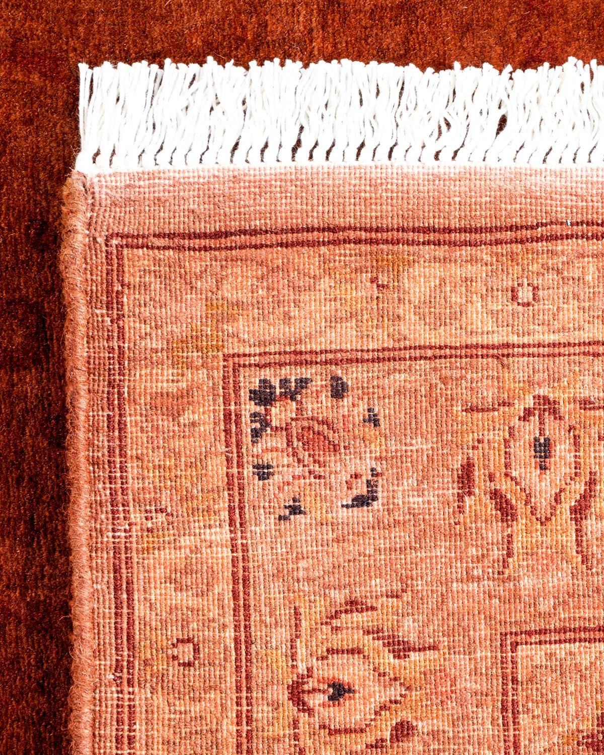 Alfombra de lana teñida a mano marrón contemporánea Siglo XXI y contemporáneo en venta