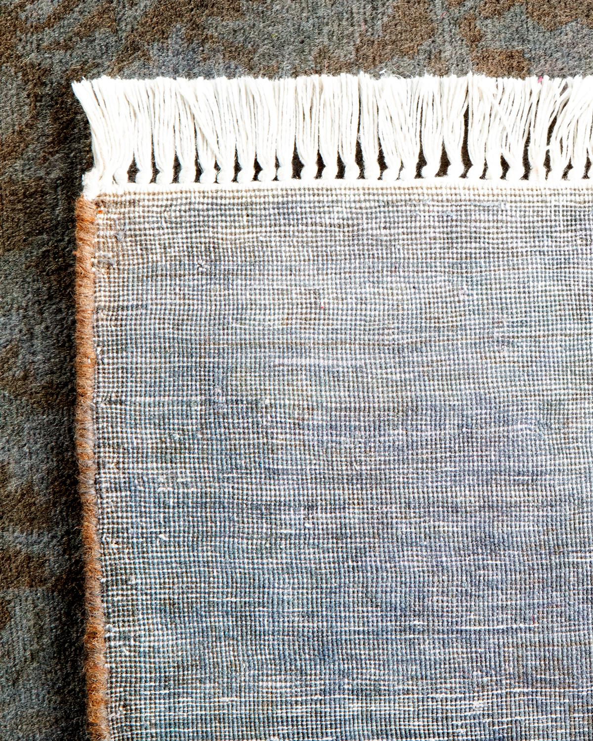 Alfombra de lana teñida a mano marrón contemporánea Siglo XXI y contemporáneo en venta