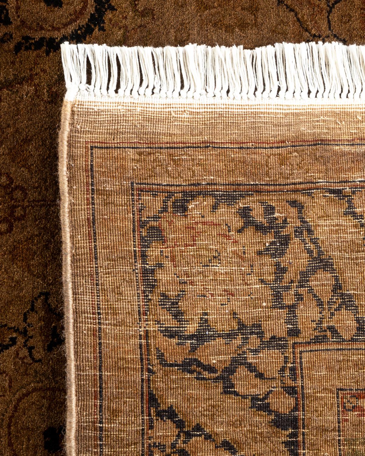 Alfombra de lana teñida a mano marrón contemporánea Siglo XXI y contemporáneo en venta