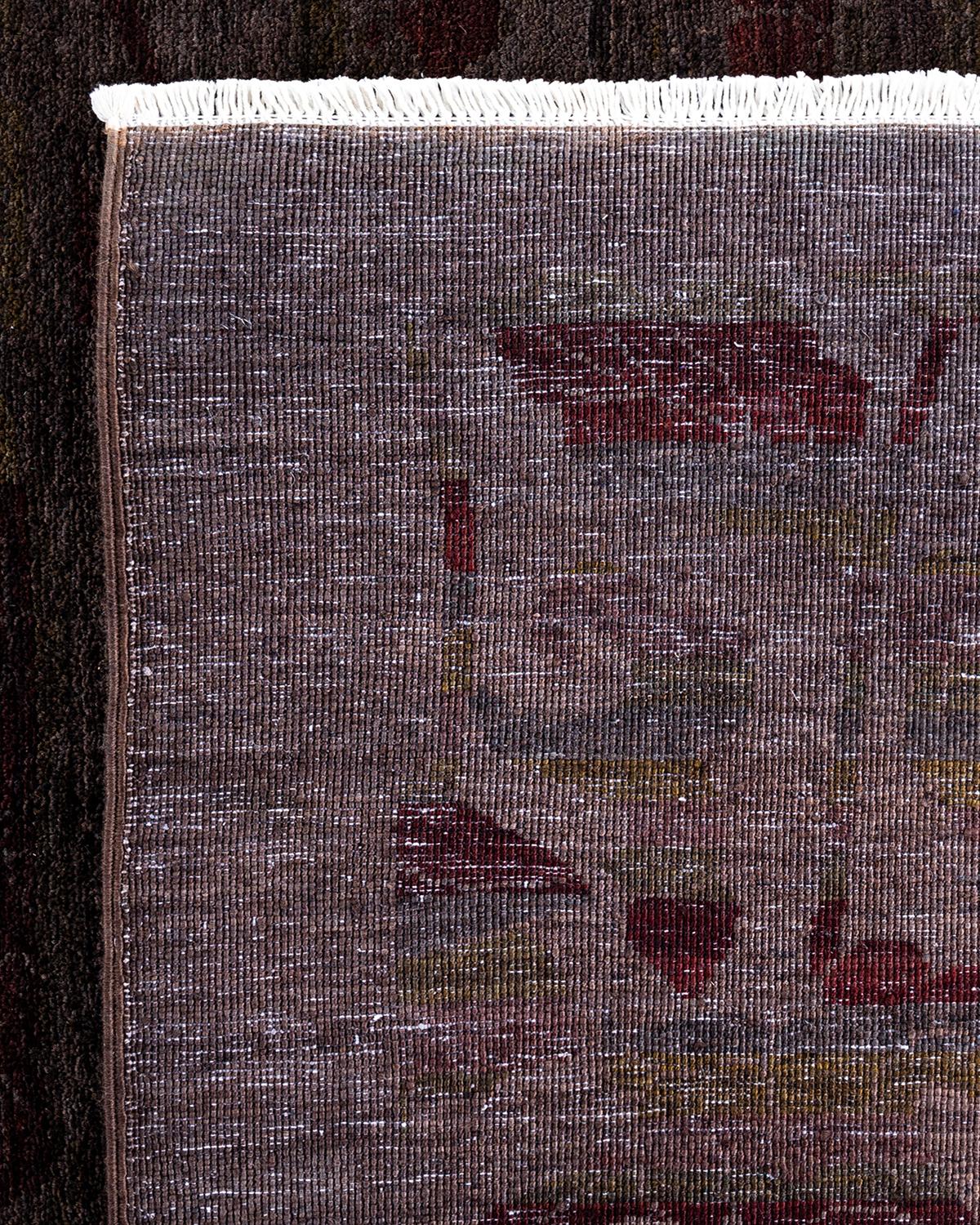 Alfombra de lana teñida a mano marrón contemporánea Siglo XXI y contemporáneo en venta