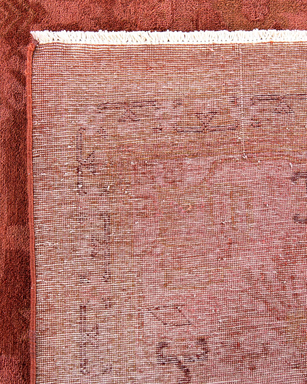 Contemporary Overdyed Hand Knotted Wool Brown Area Rug In New Condition For Sale In Norwalk, CT