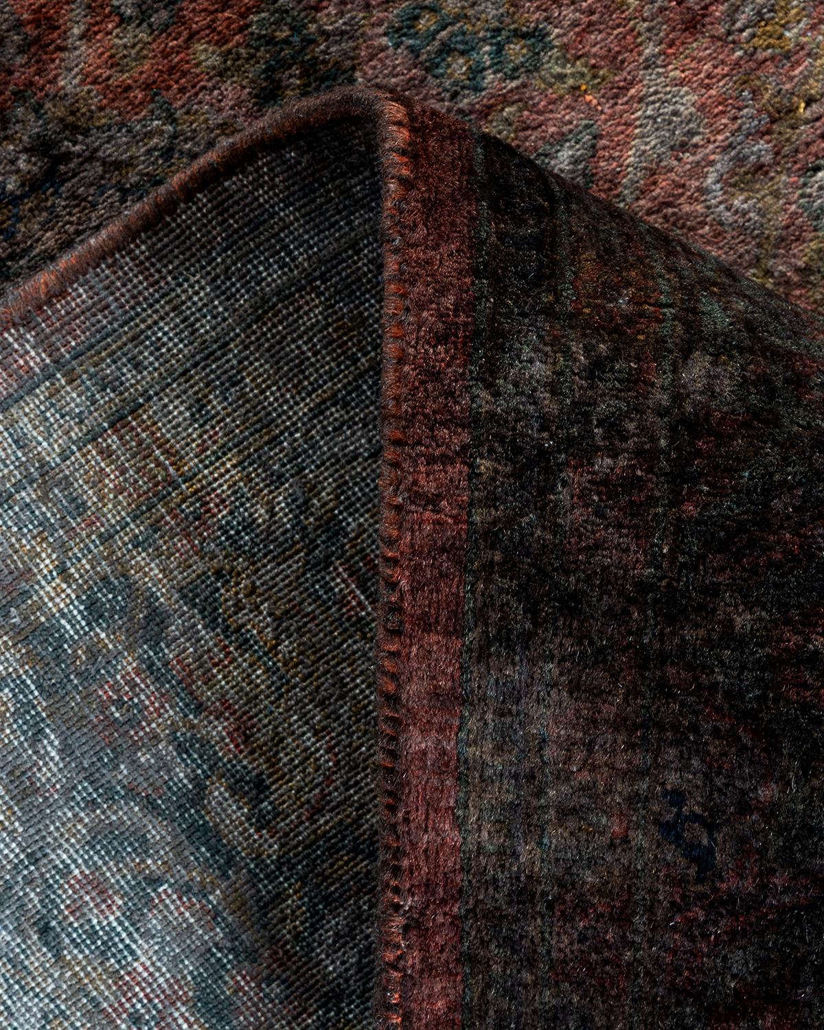 Lana Contemporary Overdyed Hand Knotted Wool Brown Area Rugs (Tappeto di lana marrone) in vendita