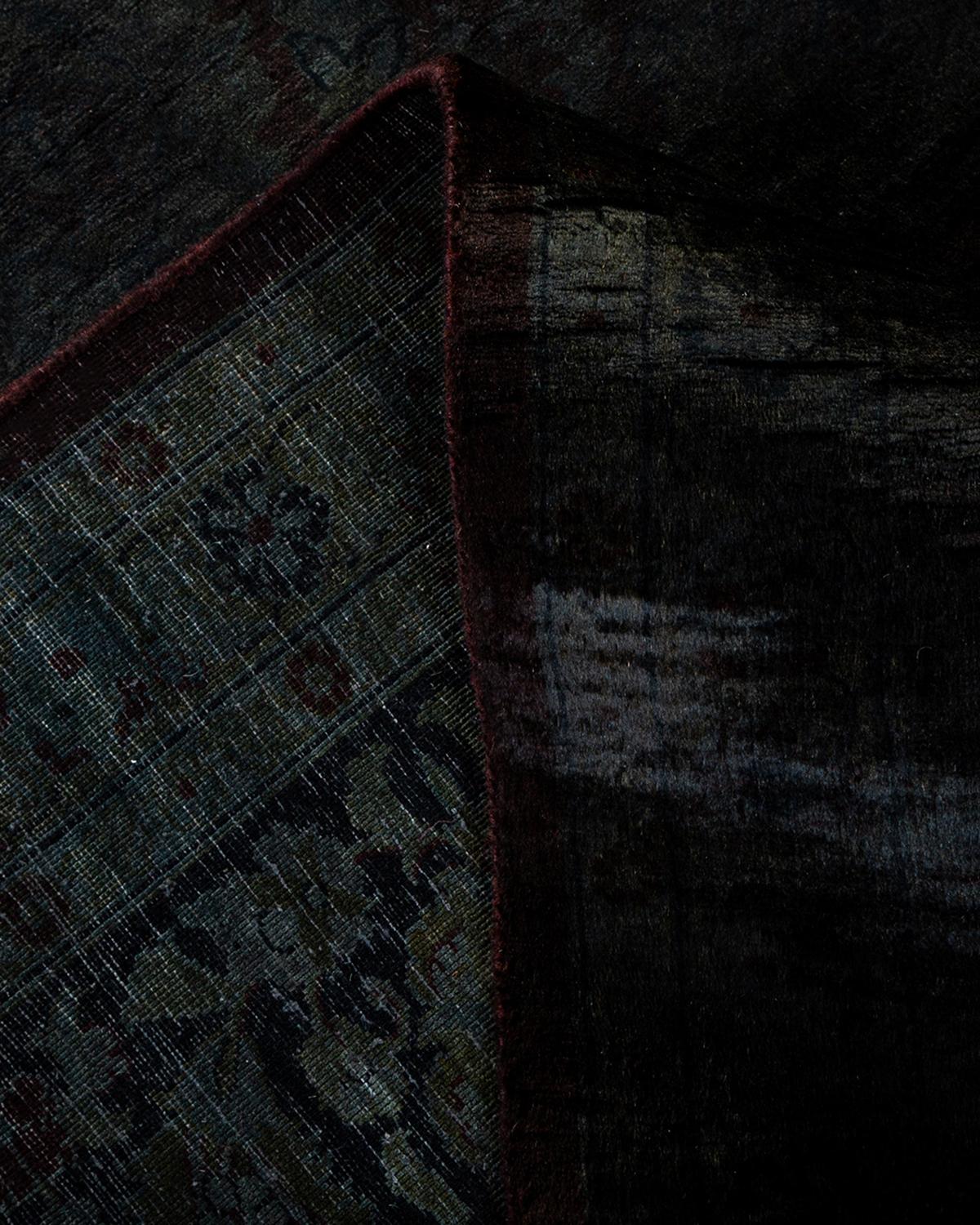 Lana Contemporary Overdyed Hand Knotted Wool Brown Area Rugs (Tappeto di lana marrone) in vendita
