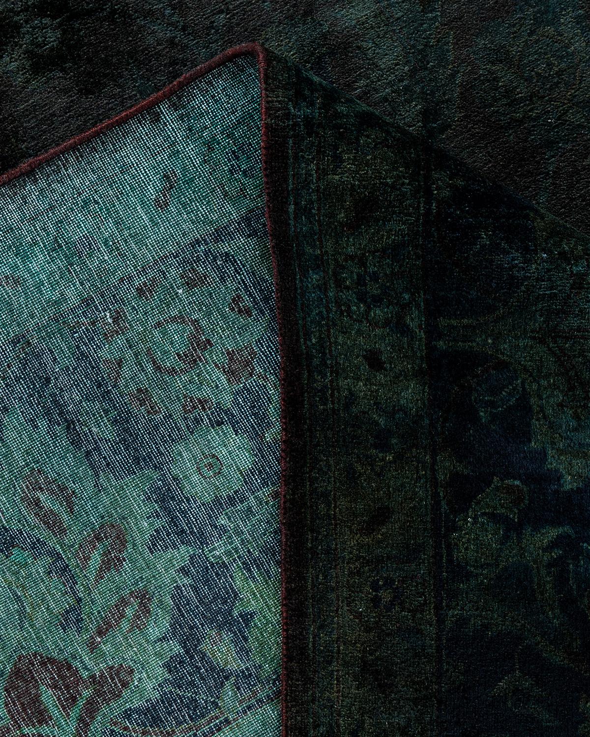 Lana Contemporary Overdyed Hand Knotted Wool Brown Area Rugs (Tappeto di lana marrone) in vendita