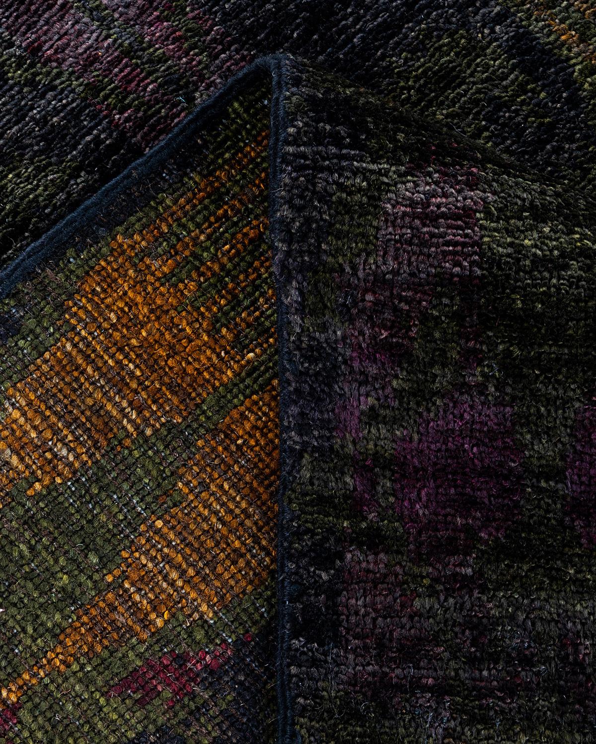 Lana Contemporary Overdyed Hand Knotted Wool Brown Area Rugs (Tappeto di lana marrone) in vendita