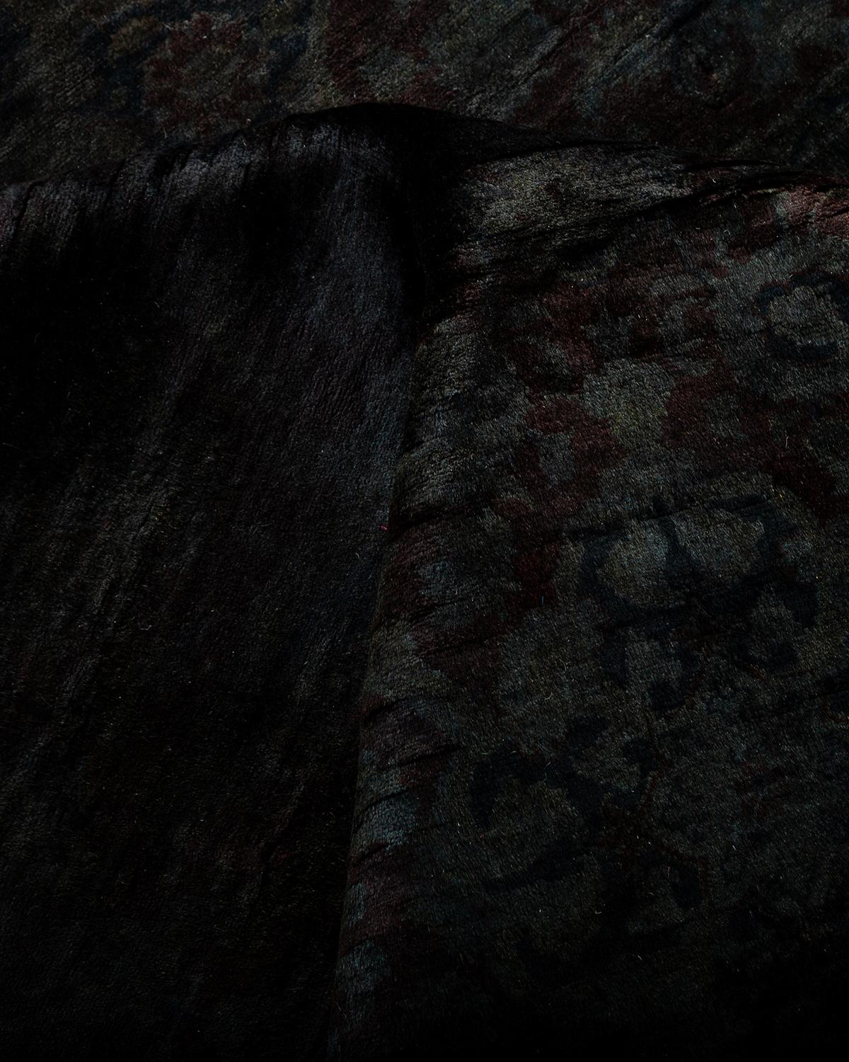 Contemporary Overdyed Hand Knotted Wool Brown Area Rugs (Tappeto di lana marrone) in vendita 1