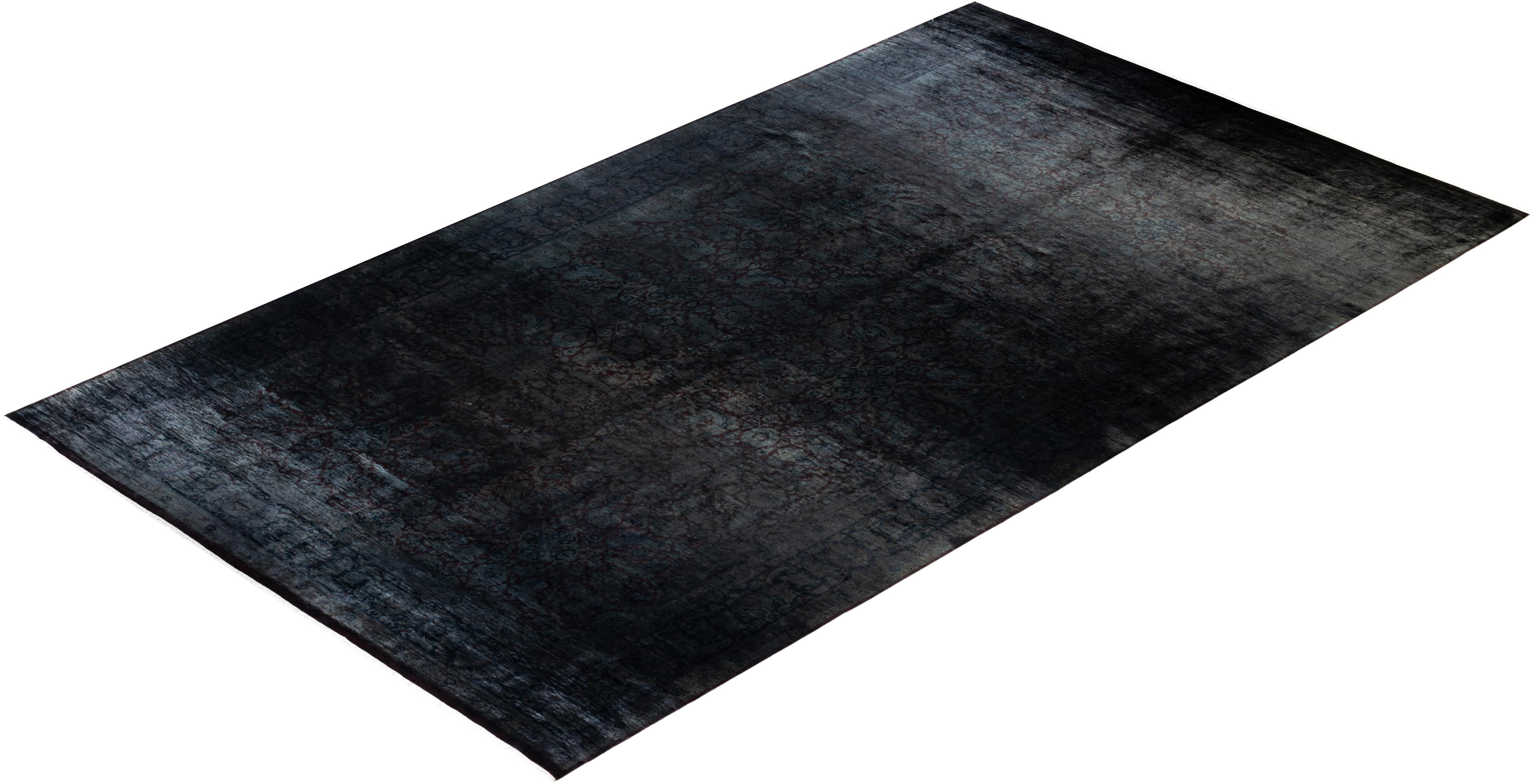 Contemporary Overdyed Hand Knotted Wool Brown Area Rugs (Tappeto di lana marrone) in vendita 2