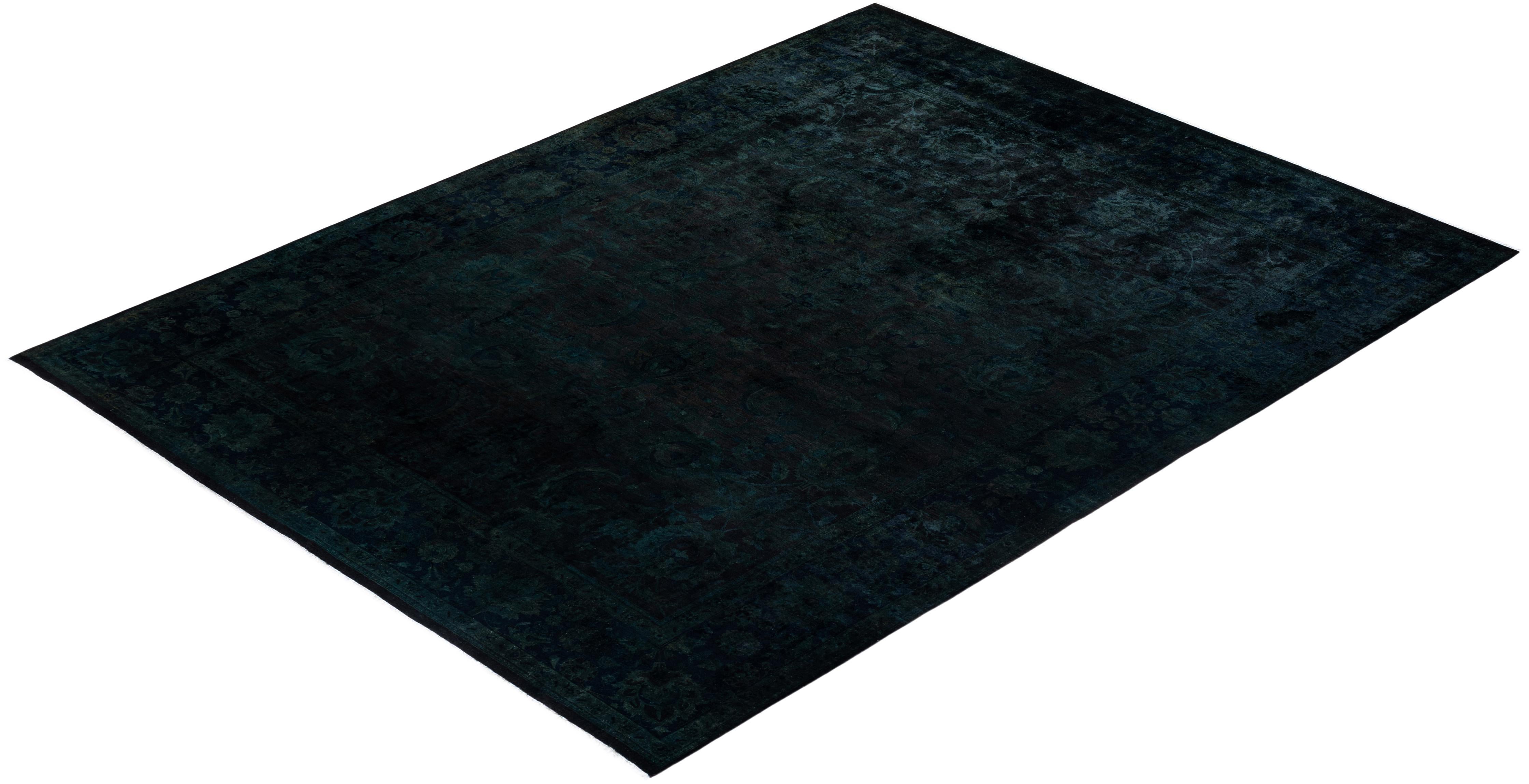 Contemporary Overdyed Hand Knotted Wool Brown Area Rugs (Tappeto di lana marrone) in vendita 2