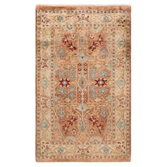 Contemporary Overdyed Hand Knotted Wool Brown Area Rug