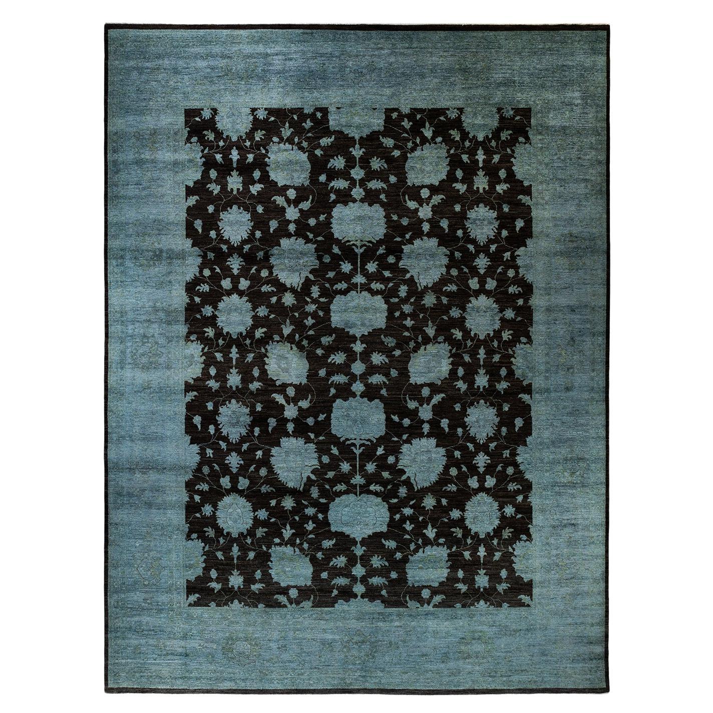 Contemporary Overdyed Hand Knotted Wool Brown Area Rugs (Tappeto di lana marrone)