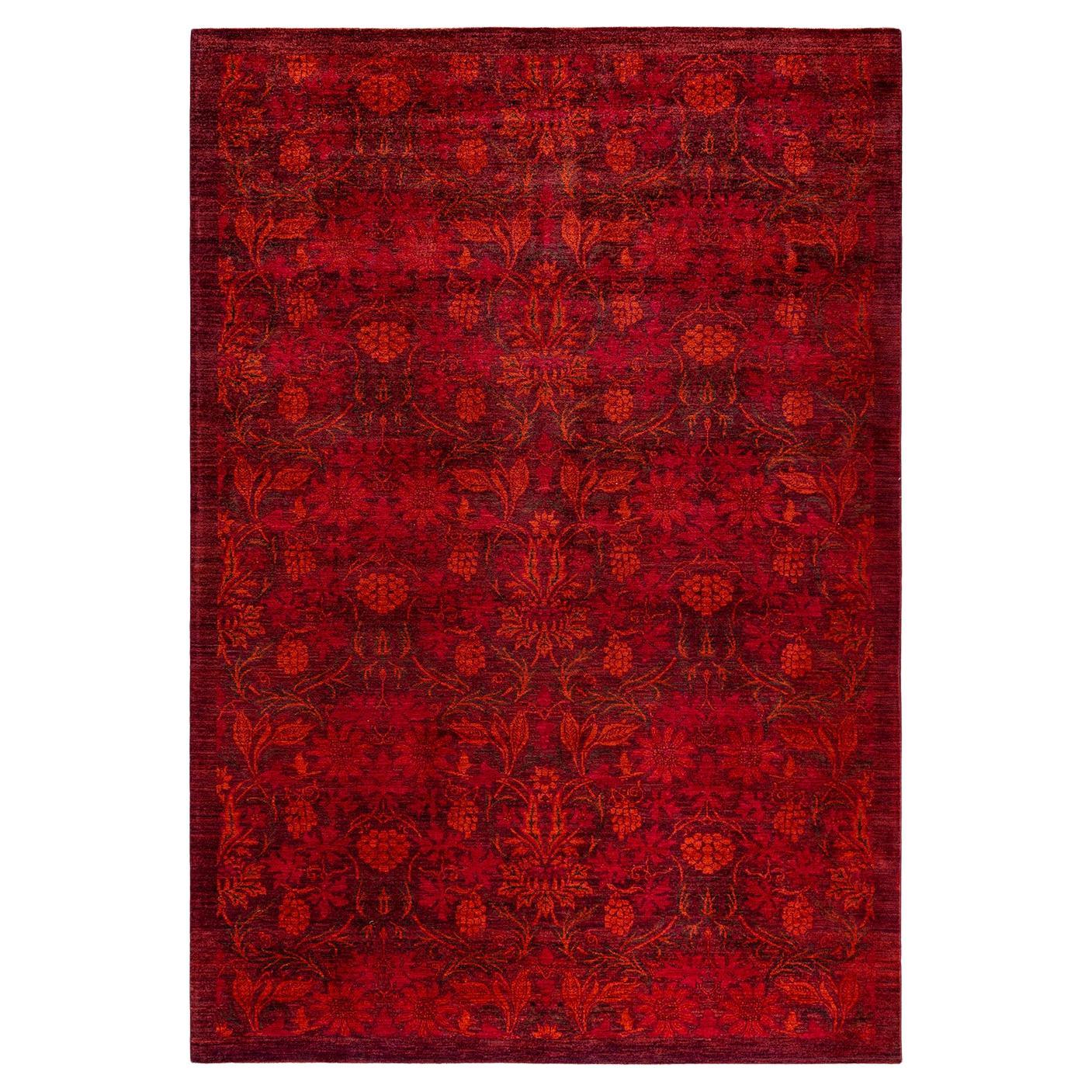 Contemporary Overdyed Hand Knotted Wool Brown Area Rug im Angebot