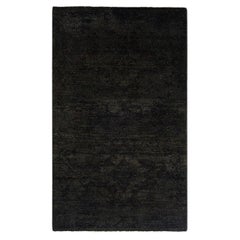 Tapis de course contemporain en laine surteinte nouée à la main Brown 2' 8" x 4' 4"