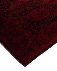 Contemporary Overdyed Hand Knotted Wool Brown Runner
