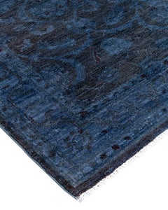 Contemporary Overdyed Hand Knotted Wool Brown Runner