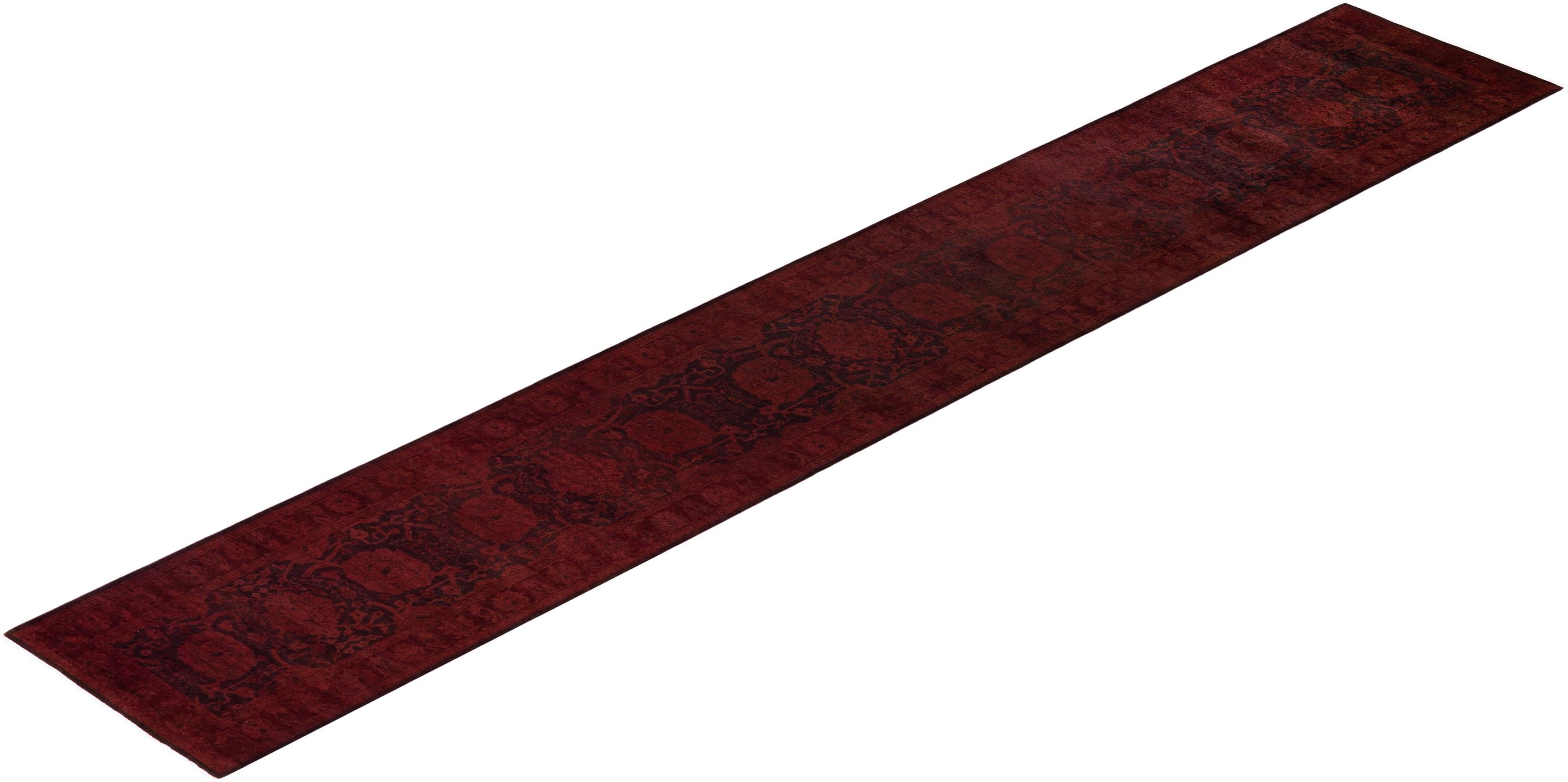Chemin de table contemporain en laine surteinte nouée à la main Brown en vente 2