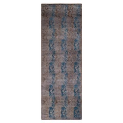 Contemporary Overdyed Hand Knotted Wool Brown Läufer