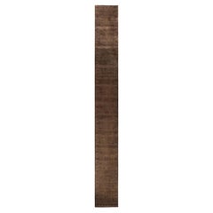 Chemin de table contemporain en laine surteinte nouée à la main Brown